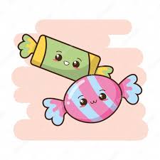 Guimauve dessin kawaii facile bonbon. Free Vector Kawaii Fast Food Cute Candies Illustration