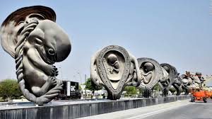 A life of a mother and her two children breaking down quietly without showing any events happening out of their house. Damien Hirst Uterus Sculptures Re Emerge At Qatar Hospital Cnn Style