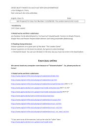 He study for the test. Https Www Gymnasium Taunusstein De Wp Content Uploads 2020 09 Vorbereitung Auf Die Klassenarbeit Nr 1 Lektuere Statt Unit 5 Pdf