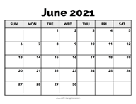 So, it's ideal to get married in this month. June 2021 Calendar Printable Calendar Options
