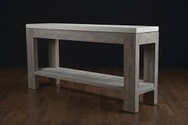 Concrete And Reclaimed Teak Console Mecox Gardens Patio Furnishings Vintage Outdoor Furniture Furniture