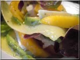 Salade de pêches, maïs grillé, avocats et feta. Salade A L Avocat Et Aux Peches Nuage De Lait