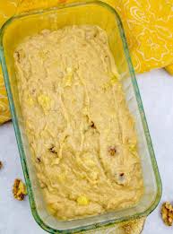 Banana Bread Batter Poured Into Glass Loaf Pan Best Banana Bread Banana Nut Bread Banana Bread Recipes