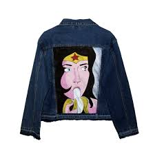 Chaquetas de mezclilla emparejadas para él y ella con. Amazon Com Hand Painted Denim Jacket Wonder Woman Handmade