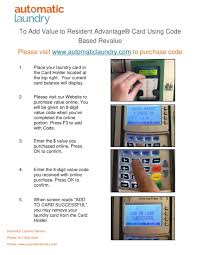©2021 revaluemycard.com terms and conditions. Laundry Card Instructions Automatic Laundry