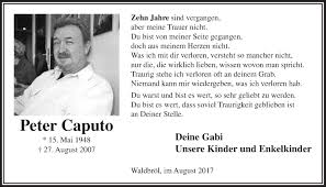 Traueranzeigen von Peter Caputo
