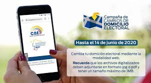 El consejo nacional electoral informo que el cambio de domicilio electoral está disponible para los ecuatorianos en el país y para los que viven en el exterior, el trámite se lo puede realizar en internet desde el 17 de mayo hasta el 14 de junio del 2020. Cne Habilita Modalidad Web Para Cambios De Domicilio Electoral