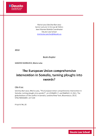 Pdf The European Union Comprehensive Intervention In Somalia Turning Ploughs Into Swords