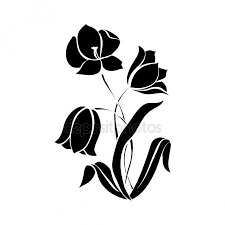 Lale Siyah Siluetleri Stok Illustrasyon 109354576 Laleler Cizim Cicek