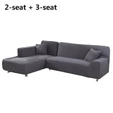 Pottery barn sale pb basic slipcovered sofa with chaise sectional. 2pcs L Shaped Sofa Cover Left Chaise Jacquard Polyester Stretch Fabric Sectional Sofa Slipcovers For Living Room Waterproof Sofa Cover Walmart Canada