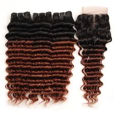 You can make your new hairstyle look flawless if you. Ombre Peruvian Deep Wave 3 Bundles With Closure 1b 33 Human Hair Weave With Closure Non Remy Two Tone Dark Brown China Deep Wave And Peruvian Hair Price Made In China Com