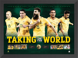 The australia national soccer team represents australia in international men's soccer. Taking On The World Socceroos Dual Signed Lithograph
