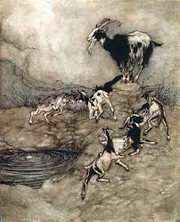 Arthur Rackham R W S 1867 1939 Illustration To Grimm S Fairy Tales The Wolf And The Seven Little Kids Arthur Rackham Art Fairy Tales