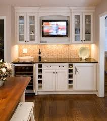 Bar With White Cabinets Tv Display Kitchen Remodel Kitchen Bar Basement Decor
