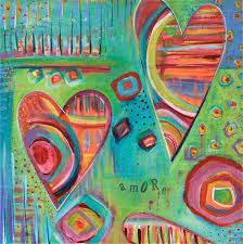 Contemporary Abstract Heart Painting Titled Amore Etsy Heart Painting Valentines Art Art