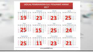 You can experience the version. Jadual Pembayaran Gaji Penjawat Awam 2017 Pendidik2u