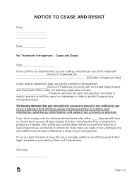 Check spelling or type a new query. Free Trademark Infringement Cease And Desist Letter Word Pdf Eforms