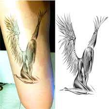 Tatouage Temporaire Ange De Beaute Dans Le Rayon Fantastique De Kolawi