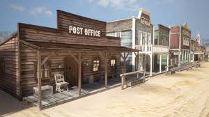 Western Town Royalty Free 3d Model Preview No 4 Western Town 3d Model Architecture Western Saloon