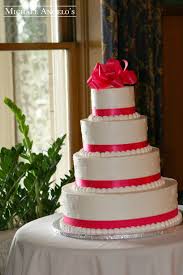 Hot Pink White 24ribbons Pink And White Weddings White Wedding Cakes Pink Wedding Cake