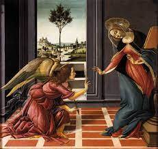 Встреча девы марии с архангелом гавриилом. Blagoveshenie Chestello Sandro Bottichelli Opisanie Kartiny