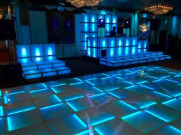Ultimate Dj Booth Set Up With Sound Activated Lighting And Color Changes With Matching Led Lighted Dan Led Dance Sound Activated Lights Dance Floor Lighting