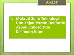 Dan aspek khusus dari bidang usaha tertentu. Sains Teknologi Dan Kejuruteraan Dalam Islam