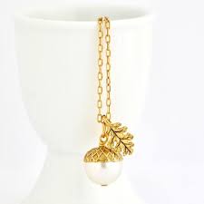 4.5 out of 5 stars (675) $ 20.90 free shipping favorite add to tiny acorn necklace. Pale Gold Pearl Acorn Necklace With Gold Plated Chain Jacaranda
