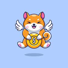 Premium Vector Cute Shiba Inu Flying With Gold Coin Cartoon In 2021 Shiba Inu Shiba Mascot Design