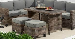 Patio furniture is furniture specifically designed to be used outdoors as it resists the elements such as extreme temperatures and fluctuations in humidity. Better Homes Gardens Patio Sets Are On Sale Hip2behome