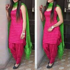 Black And Pink Patiala Suit New Cotton Pink Color Patiala Salwar Suit With Green Dupatta Patiala Dress Patiala Suit Designs Kurti Designs Party Wear