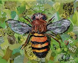 Honey Bee Collage Art Paper Collage Art Art Collage Wall