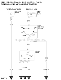 Diagram 1999 chevy s10 wiring diagram blinker ignitionand full. 1991 1993 2 8l Chevy S10 Blower Motor Circuit Diagram