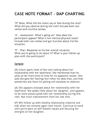 Case Notes Template Case Note Format Dap Charting