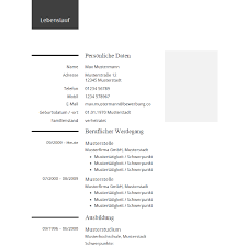 Der lebenslauf ist das herzstück ihrer bewerbung. Tabellarischer Lebenslauf Beispiel