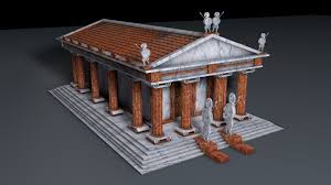 Maya Greek Temple 3d Model Greek Temple Greek Temple