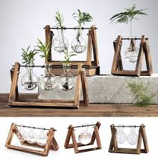 Rustic Plant Terrarium With Wooden Stand Various Sizes Trendiscovery Dekoration Sommer Dekoration Zuhause Diy