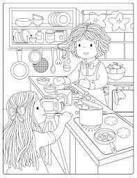 Mother teaching her daughters how to prepare the dough. Cooking Show Colouring Page Coloring Pages Princess Coloring Pages Paw Patrol Coloring Pages