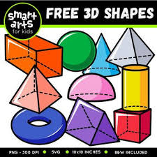 Black And White 3d Shapes Clip Art 3d Shapes Clipart Free By Smart Arts For Kids Teachers Pay Teachers Free Clip Art Clip Art Freebies Clip Art