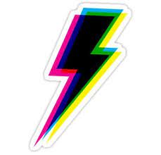 Cmyk Lightning Black Sticker Black Stickers Print Stickers Aesthetic Stickers