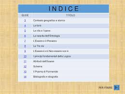 La critica sistematica di parmenide costituisce un momento di svolta nel pensiero di platone, che comporta una rielaborazione di moltissime sue posizioni precedenti. Parmenide Online Presentation