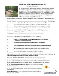 Forgiveness Self Test Emotional Wellness Therapy Worksheets Forgiveness