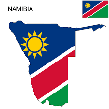 It ranges from arid in the north to desert on the coast and in the east. Namibia Flag Map And Meaning Mapuniversal