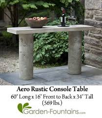 Aero Rustic Console Table Fiber Reinforced Cast Stone Concrete Rustic Console Tables Outdoor Console Table Rustic Consoles