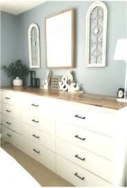 A Large Sideboard Made Of Several Malm Dressers With Black Handles And A Single Schlafzimmer Bedroomdresser Ikea Malm Dresser Dresser Design Malm Dresser