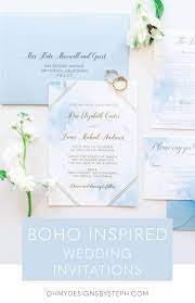 Gold Foil Watercolor Wedding Invitation Suite Sample Destination Beach Wedding Design Dusty Blue In 2021 Wedding Invitations Boho Watercolor Wedding Invitations Blue Wedding Invitations