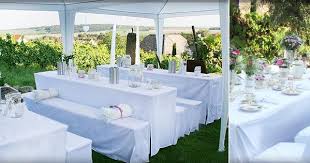 Biertischhussen Und Bierbankhussen Mieten Biertisch Gartenmobel Sets Tischdekoration