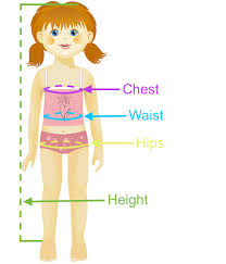 girls swimwear size chart