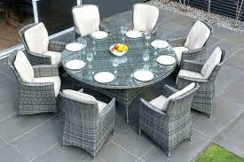 Grey Wicker 8 Seat Outdoor Dining Set Wicker Dining Set Outdoor Dining Outdoor Dining Room
