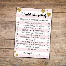 Would She Rather Bridal Shower Game Instant Download Do This Activity Game With Your Family And Printable Bridal Shower Games Hen Party Hen Party Accessories